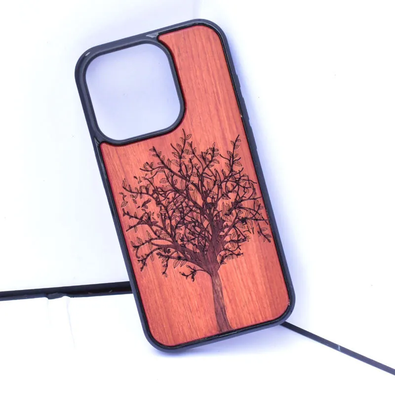 Natural Real Wood Wooden TPU Case For iPhone 16 15 14 13 12 11 Pro Max Case Cover Phone Shell Skin Bag