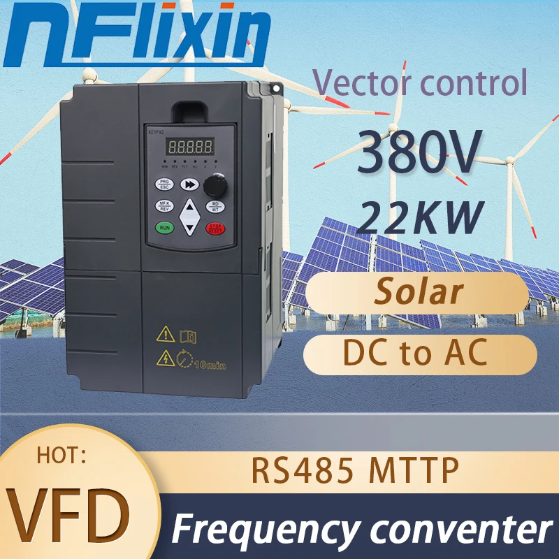 

PV солнечный инвертор 380 В постоянного тока в переменный трехфазный преобразователь 380 В 22 кВт 30 л.с. 380 В с MPPT Control солнечный насос VFD