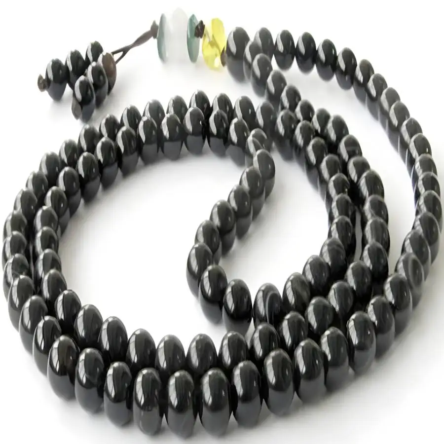 

6mm Black Agate Bracelet Spiritual Hand Chakra Meditation Zen Bohemian Bead tassel Men's Chaplet Tibetan Stone zazen Japa Mala