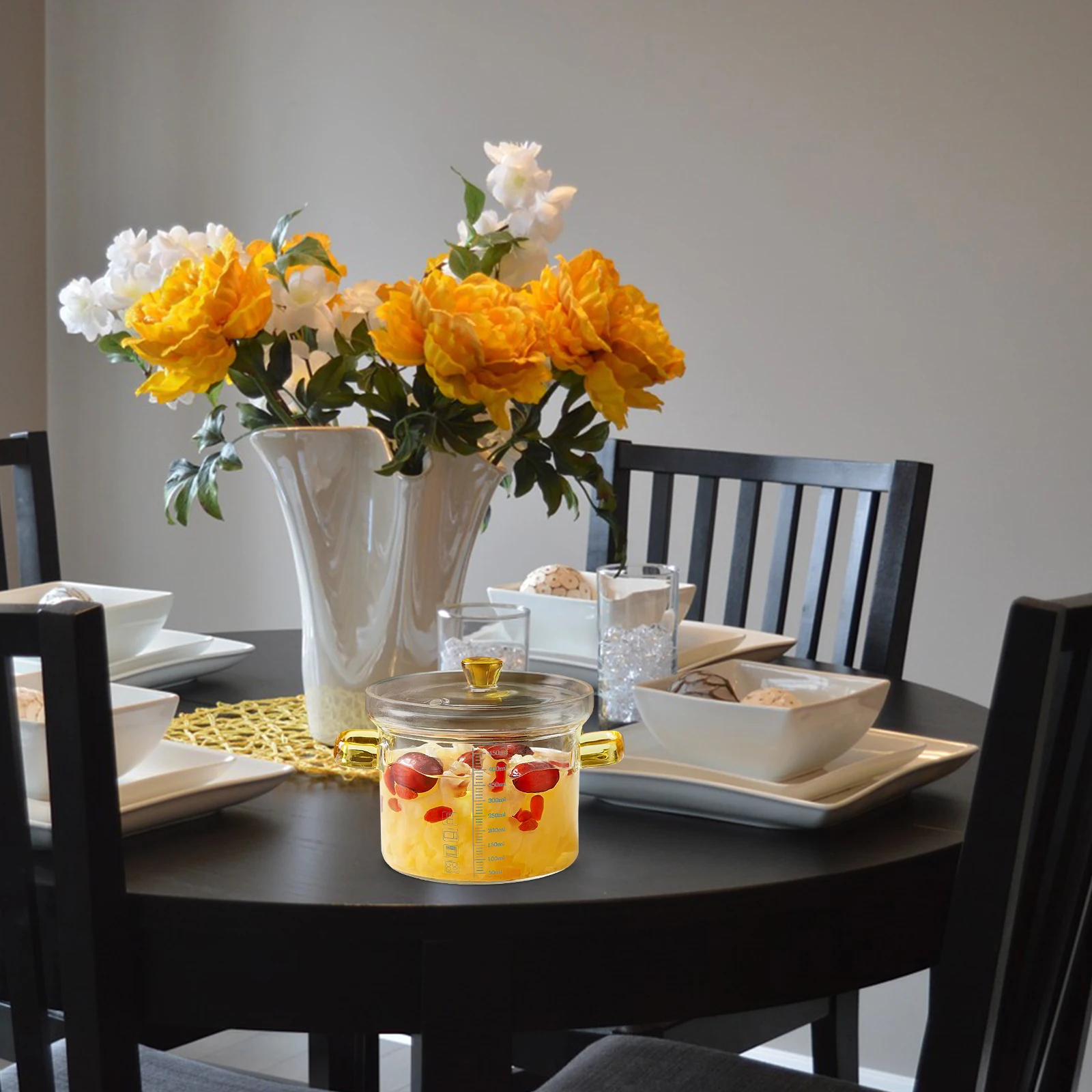 

450ml Glass Stew Bowl with Lid Heat-Resistant Soup Pot for Steaming Edible Bird's Nest and Other Dishes At Home