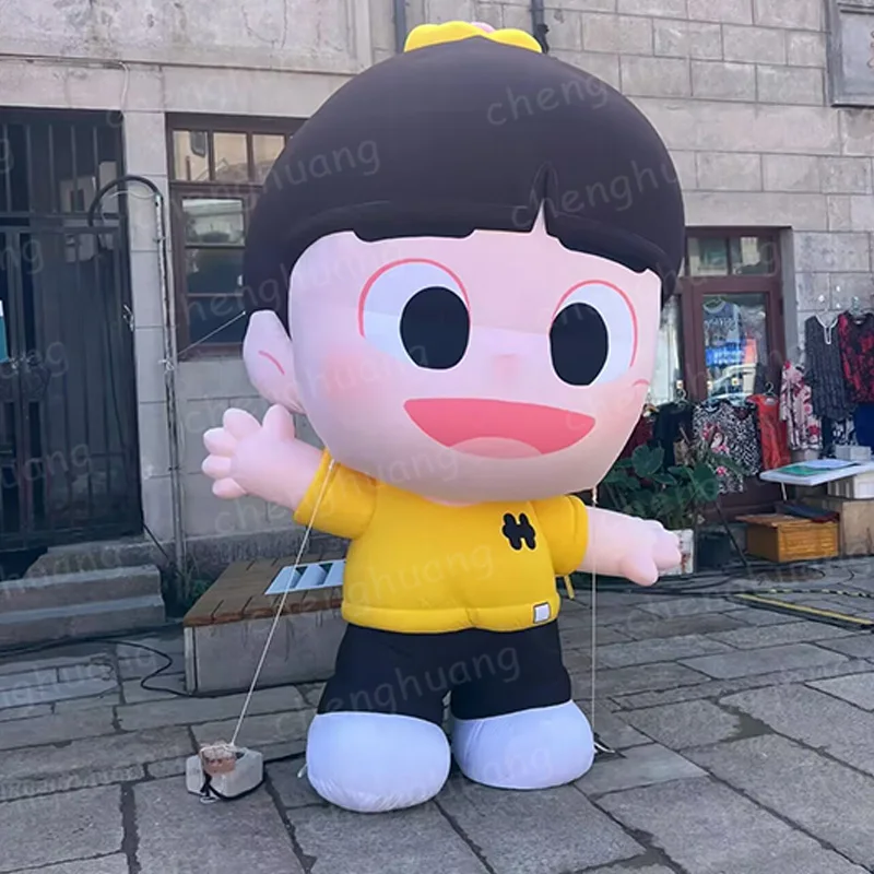 Muñecas inflables con sopladores, centro comercial al aire libre, decoración de actividades de área cuadrada y escénica y accesorios de desviación de tráfico