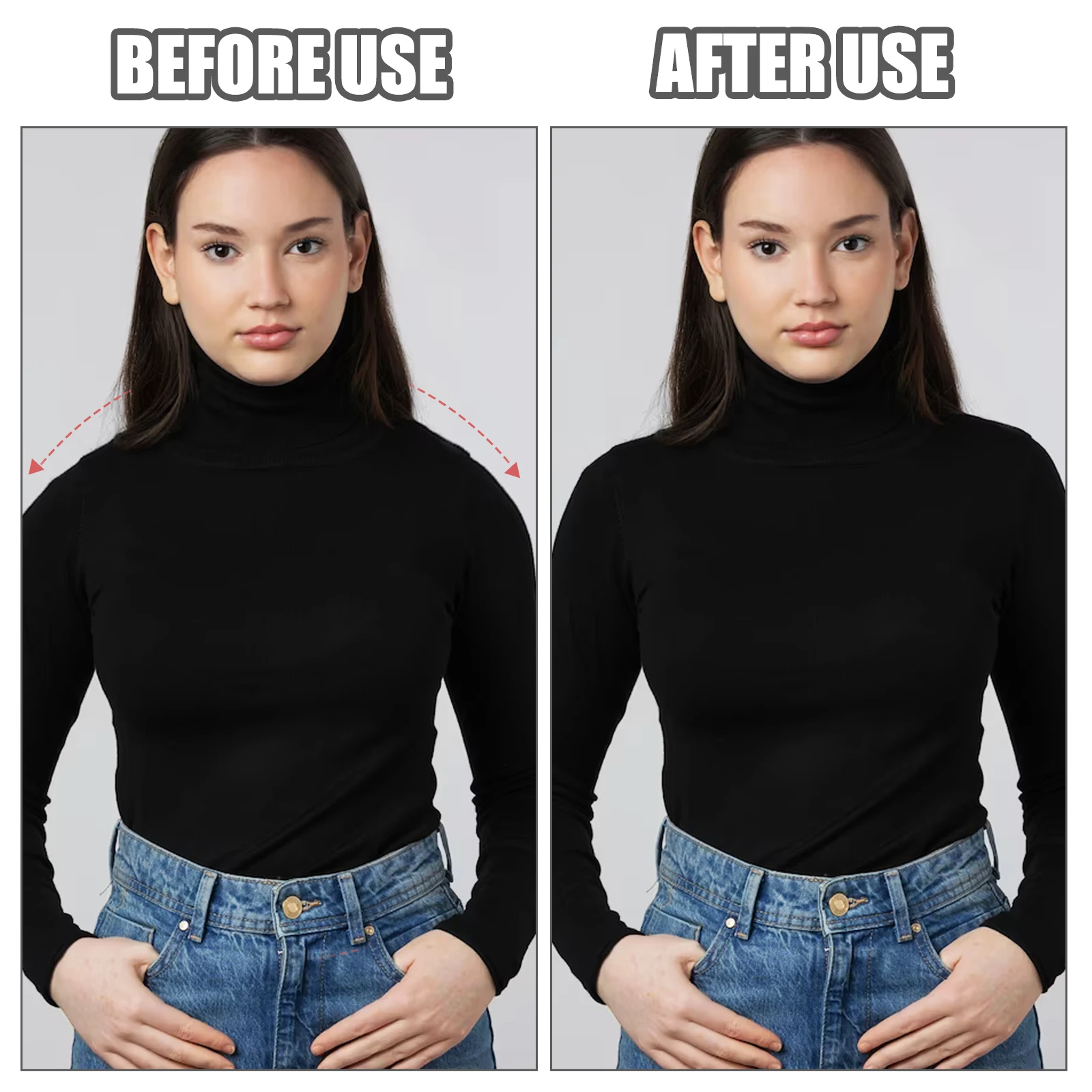 

4 Pairs Black White Shoulder Pads Sponge Enhancer Women Suit Tshirt Lightweight Invisible Reusable Washable Comfortable