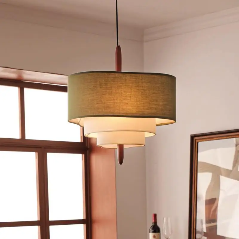 Bohemian Multi-layer Fabric Pendant Light Retro Wabi Sabi Hanging Lamp Accent Chandelier Living Room Dining Bedroom Home Decor
