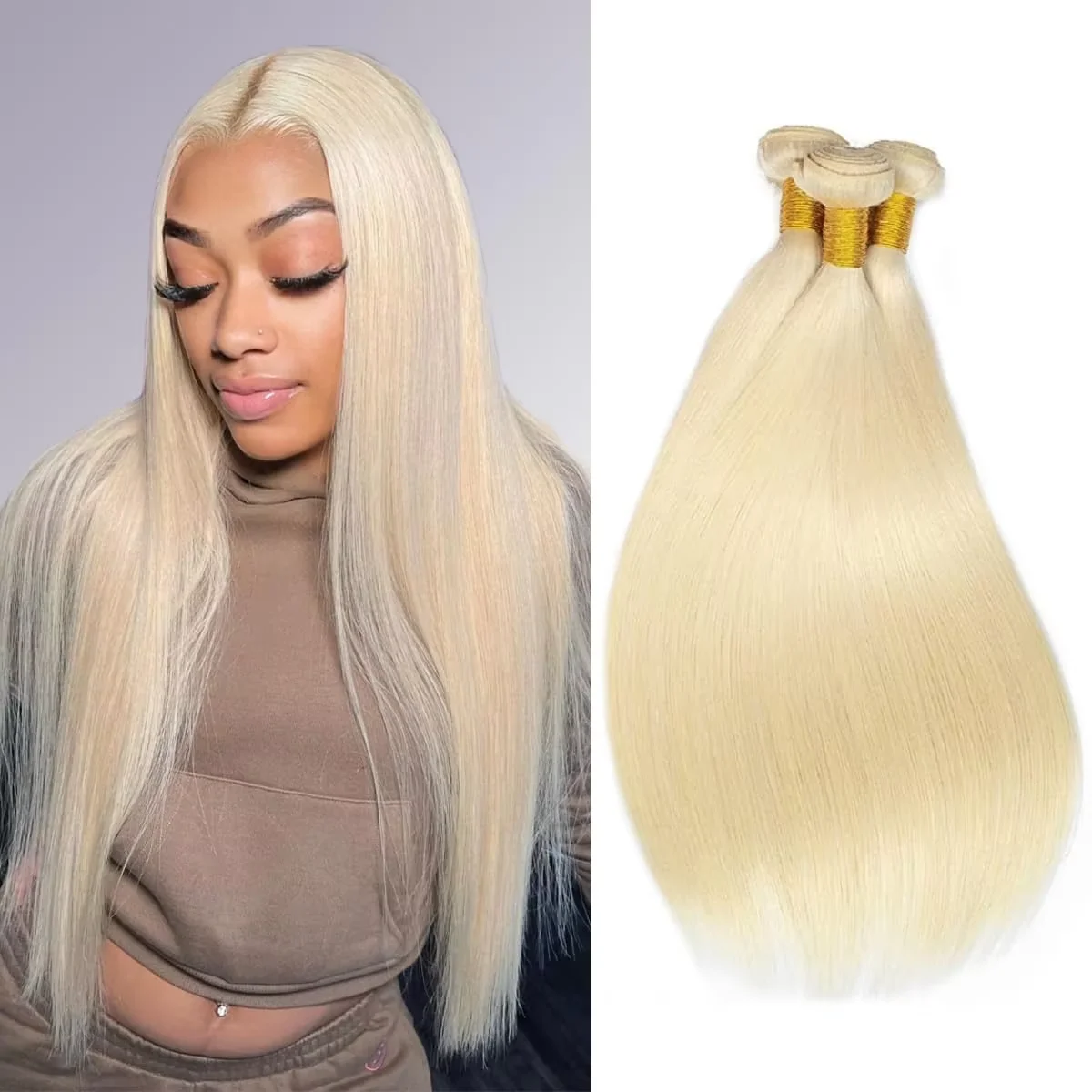 

613 пучков прямых светлых человеческих волос 1/3/4 шт. пучки 100% необработанные 12А бразильский пучок прямые 40-дюймовые наращивание волос