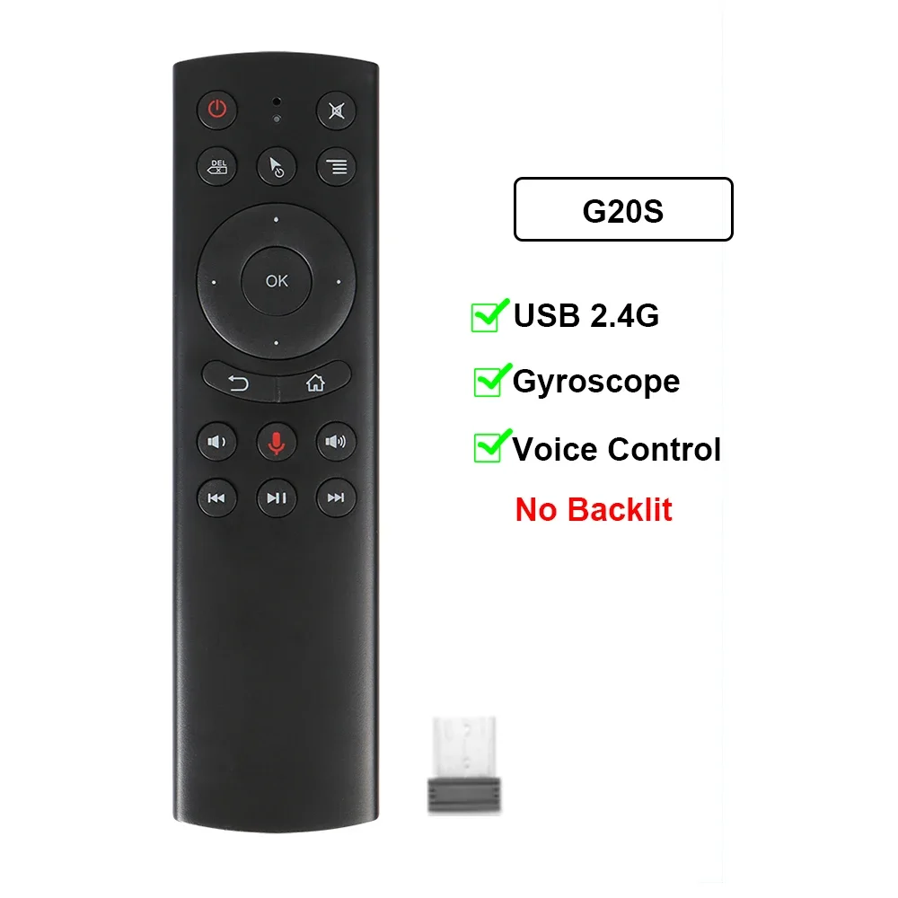 G20S PRO Smart Voice Fernbedienung 2,4G Wireless Backlit BT 5,0 Air Mouse Gyroskop IR Lernen Für Android TV box G20 BTS Plus