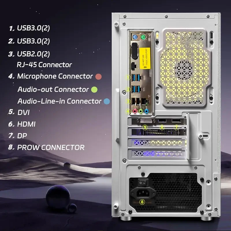 Gaming PC Computer Desktop, Athlon 3000G 3.5G, Radeon RX 580 16G GDDR5, 16G DDR4, 1T SSD, 600M WiFi, BT 5.0 - view 5