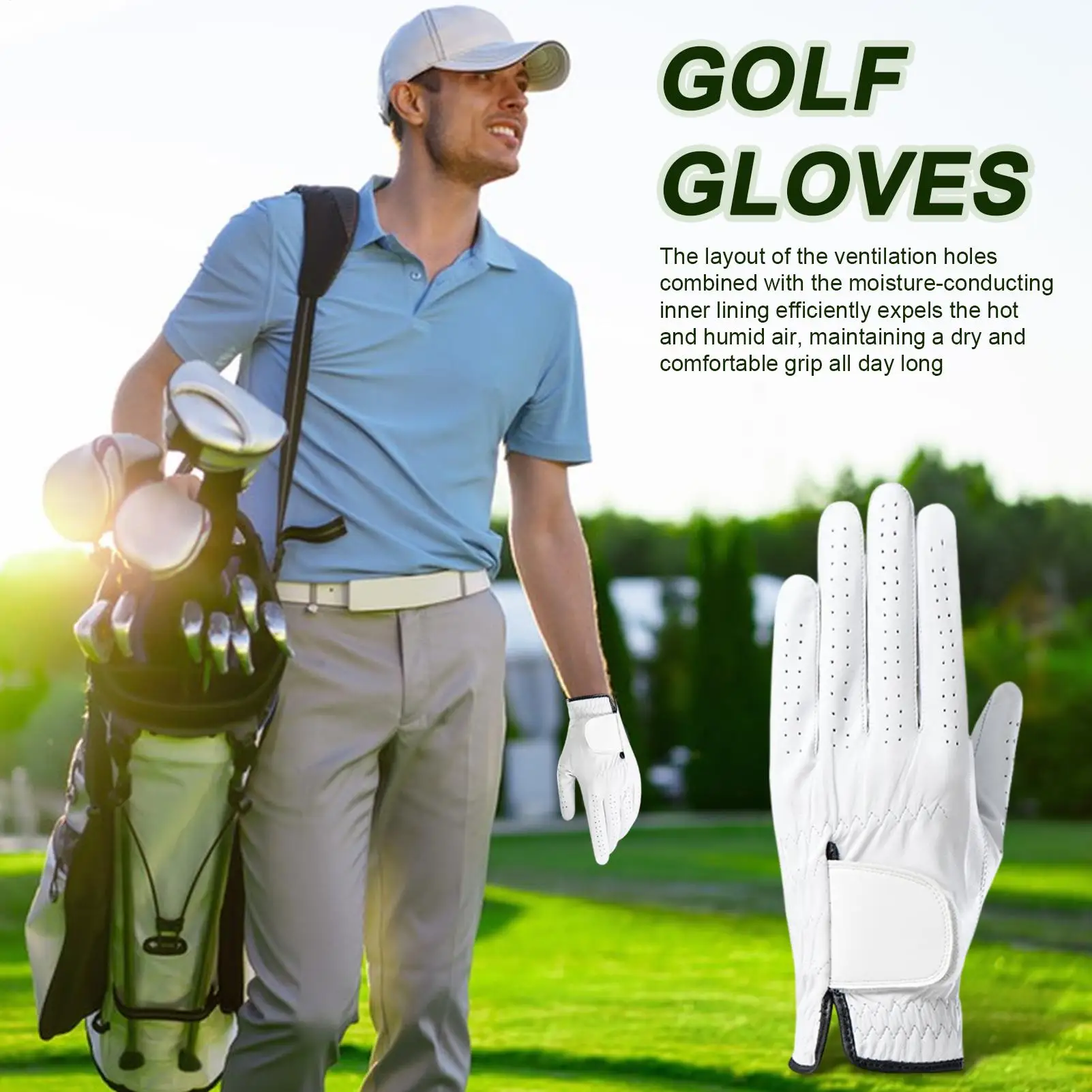 

Mens Golf Glove Breathable Golf Glove Men Left Hand Padded Ergonomic Mitten Comfort Grip For Women Riding Motorcycle Tennis