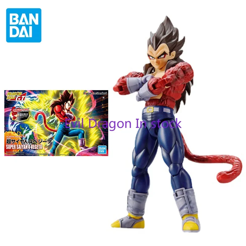 

Фигурка Bandai Dragon Ball, экшн-игрушка, фигурка Super Saiyan 4, черные волосы Vegeta IV, собранная модель, аниме-фигурка, игрушки для детей