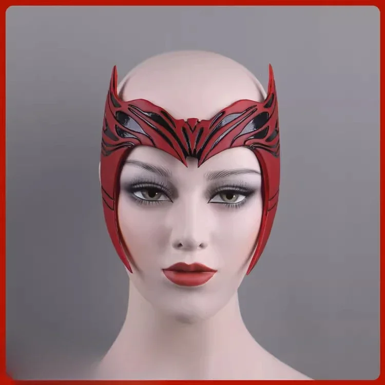 Red Witch Mask Wanda Props Halloween Performance Dance Party Funny Movie and Television Live Broadcast Props