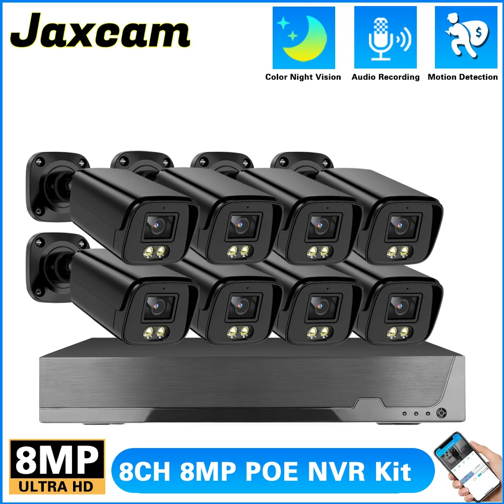 

Tuya 8CH 4K POE IP Camera Security System System 8MP NVR Kit Outdoor Waterproof Audio CCTV Surveillance Cameras de Seguridad Kit