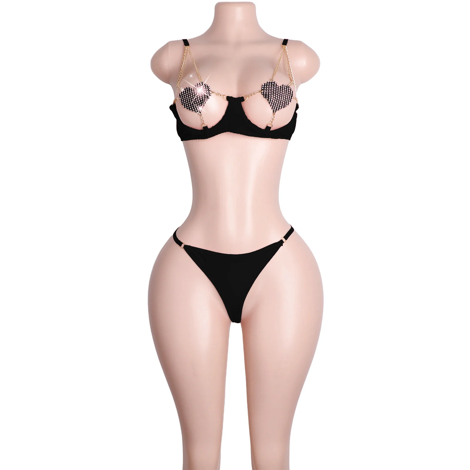 

Комплект из двух предметов со стразами, бюстгальтер-стринги, бикини, сексуальное клубное нижнее белье, сценический костюм, роскошная экзотическая танцевальная одежда, наряд для выступлений