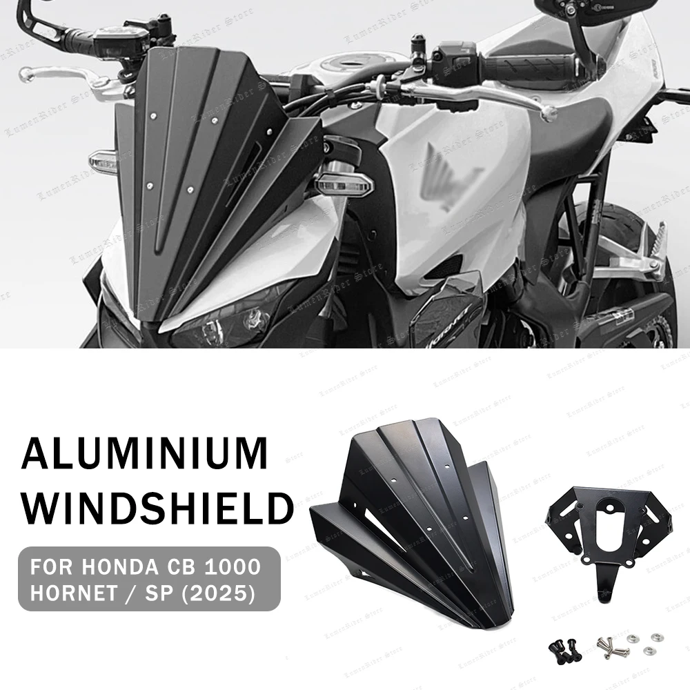Per HONDA CB 1000 CB1000 HORNET / SP 2025 Moto Nero Parabrezza In Alluminio Sport Parabrezza Visiera Deflettore