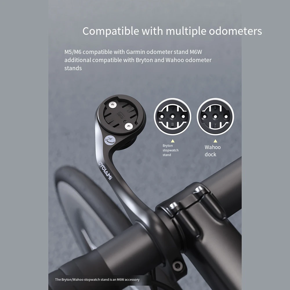 Soporte para Ciclocomputador CYCLAMI M5 M6 M6W Antivibración Estable Compatible con Extensión Integrada para Manillar, Accesorio para Bicicleta de Montaña