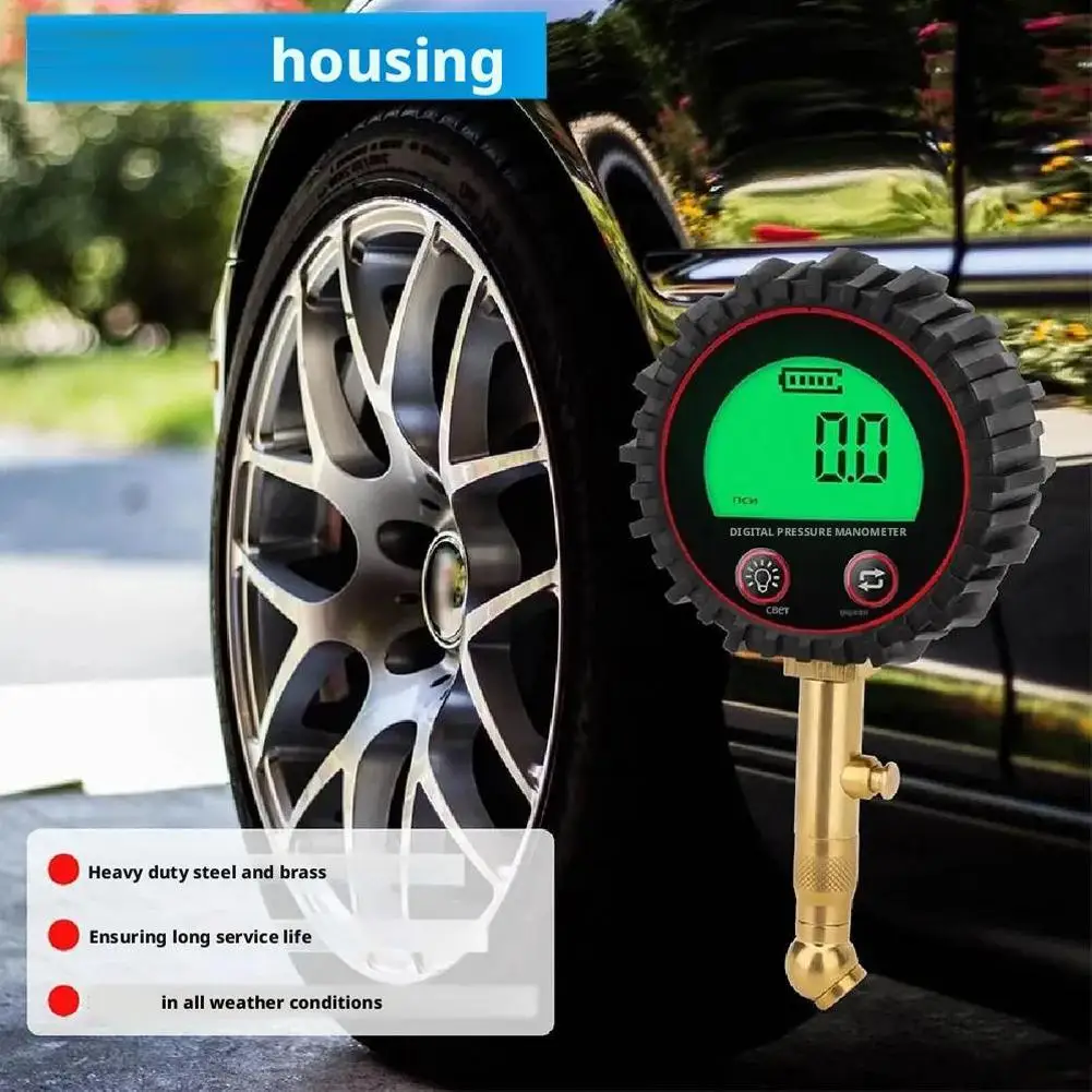 Tire Pressure Gauge 3-255PSI Backlight LCD Display Digital Air Pressure Gauge For Car Trucks Bikes Car Accessories Tool F8M7