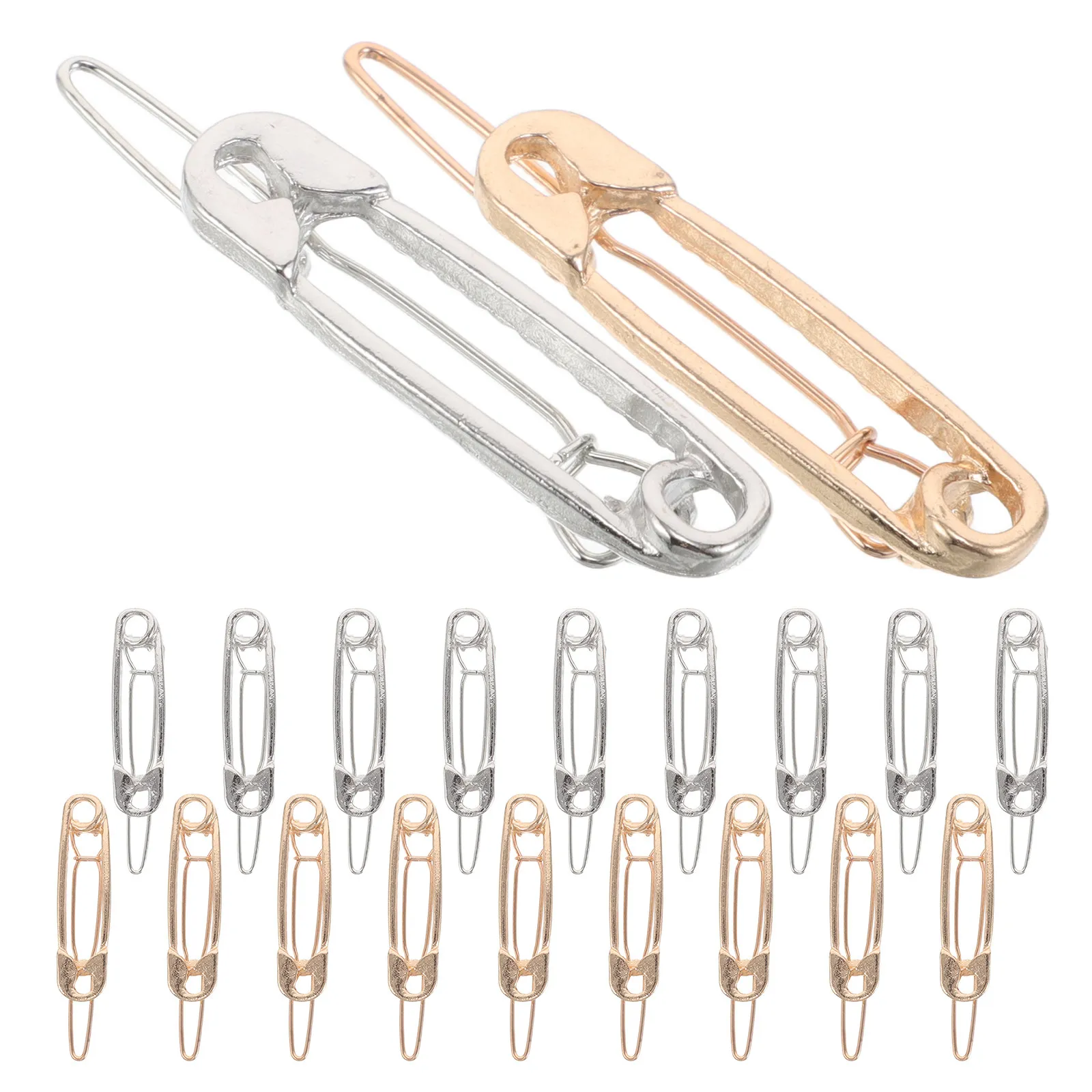

20Pcs Alloy Safety Pin Hair Barrettes Flat Metal Bangs Hair Clips Nonslip Stylish Headdress Hairdressing Tools for Girls Women