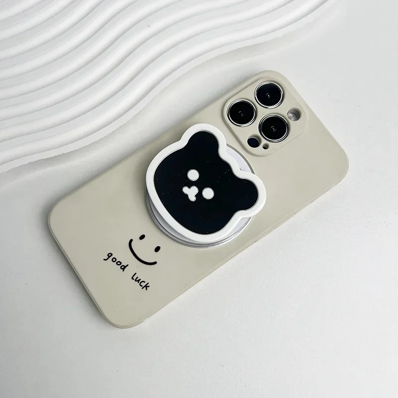 Cute Bear Shape Phone Grip Holder, Adhesive Socket Expanding Stand, Finger Ring Mirror Bracket for Smartphone image 6