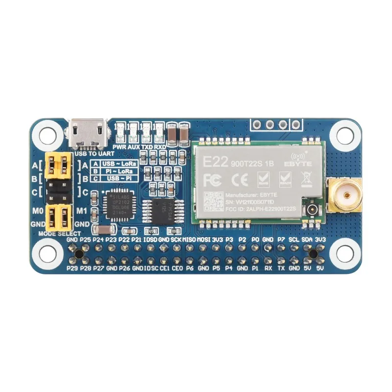 SX1262 SX1268 LoRa HAT for Raspberry Pi UART Interface 5km Long Range Wireless Module 433/470/868/915MHz - view 4