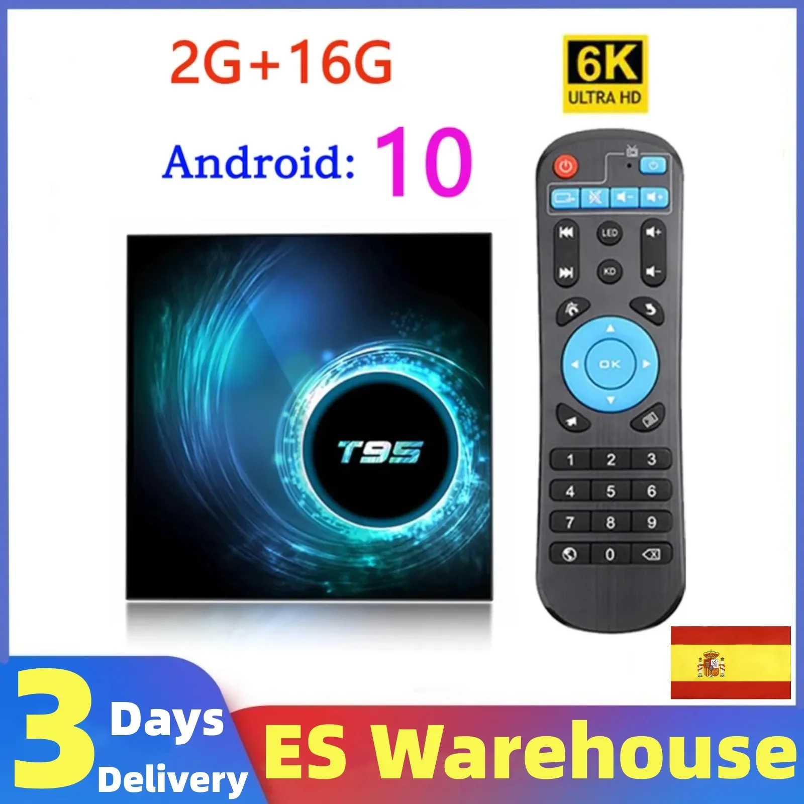 T95 H616 Smart TV Set Top Box For Android 10 4GB 64GB AllWinner H616 Quad Core Support 6K2.4/5G Dual WIFI BT 5.0 TV Set Top Box