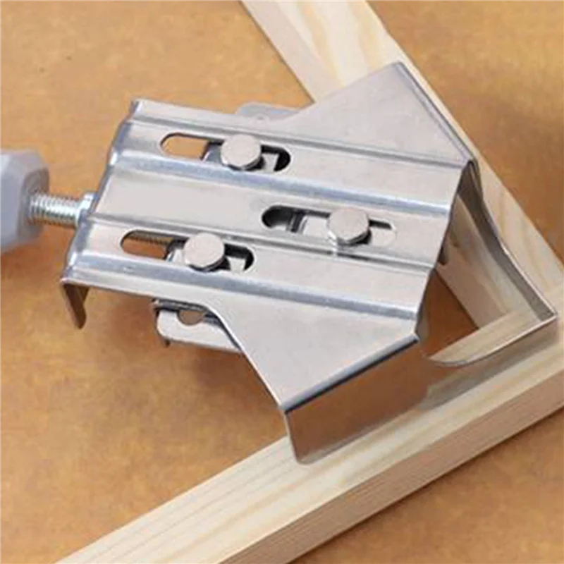 

ABPQ-2X Upgraded Stainless Steel Right Angle Clamp Woodworking Splicing Quick Clip 90 Degree Fixed Photo Frame Clip Closed