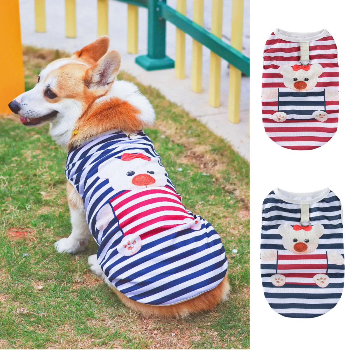 Summer Pet Dog Cooling Vest Striped Soft Clothing Summer Cas