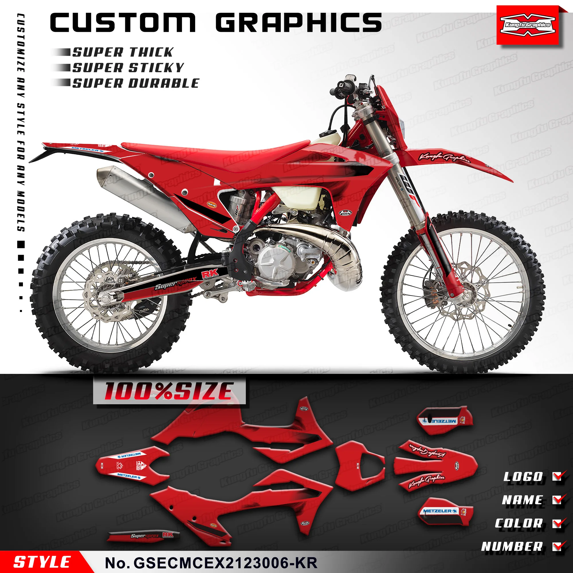 

KUNGFU GRAPHICS Full Wrap PVC Sticker Decals for EC250 EC300 / MC 125F 250F 450F / EX 250 300 300F 450F 2021 2022 2023