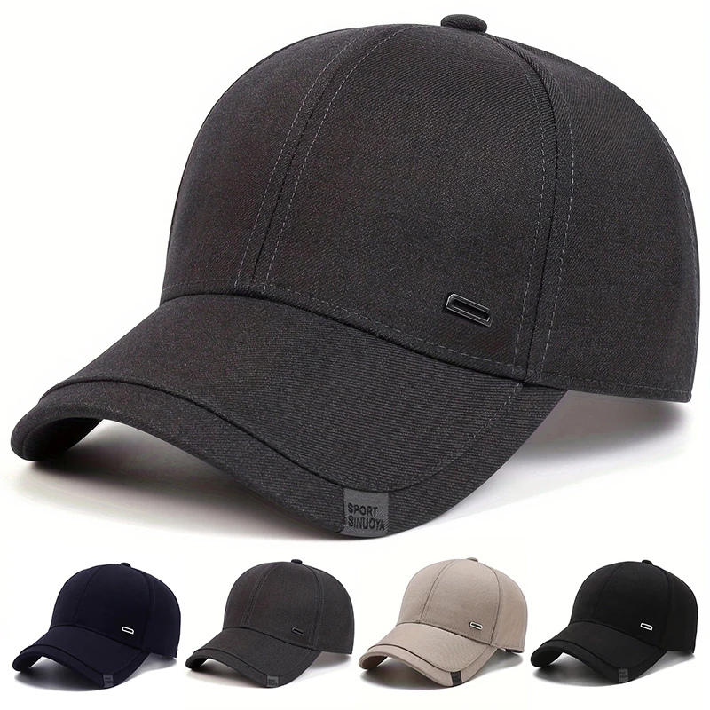 

Unisex Square Silver Buckle Label Baseball Caps Spring and Autumn Outdoor Adjustable Casual Hats Hip Hop Cap Sunscreen Hat