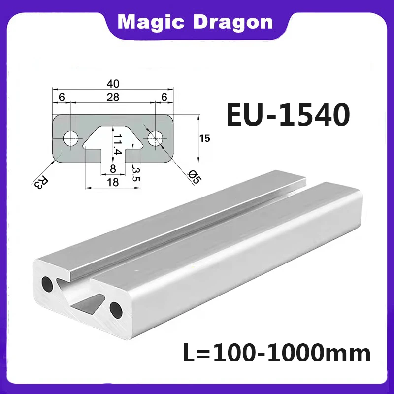 1/2PC 1540 Aluminum Profile Extrusion Frame Length 100-1000mm Anodized Linear Rail for CNC 3D Printer Workbenc Engraving machine