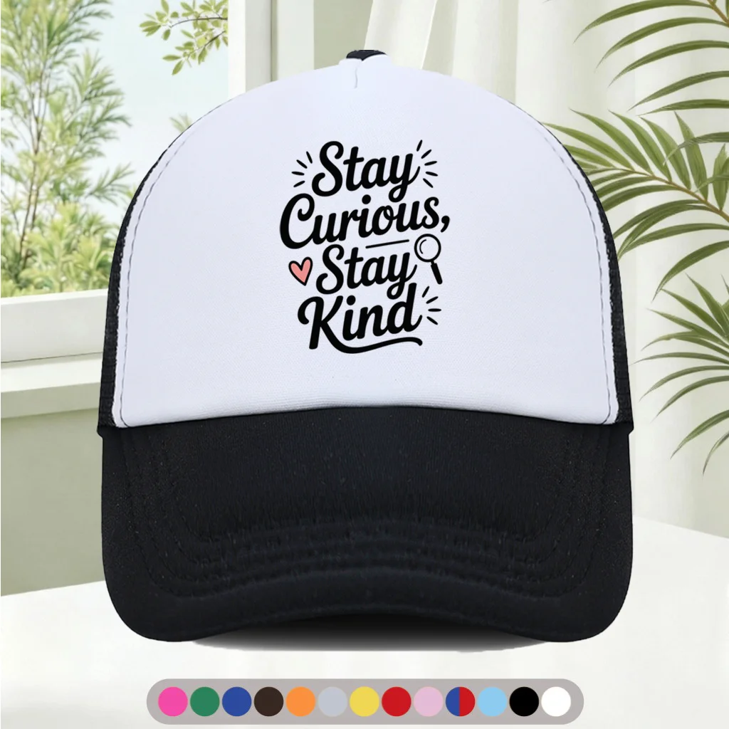 Fashionable and Versatile Sponge Mesh Cap  Features Cool Printed Patterns, Unisex  American Trucker Hat  HighQuality Hat  S