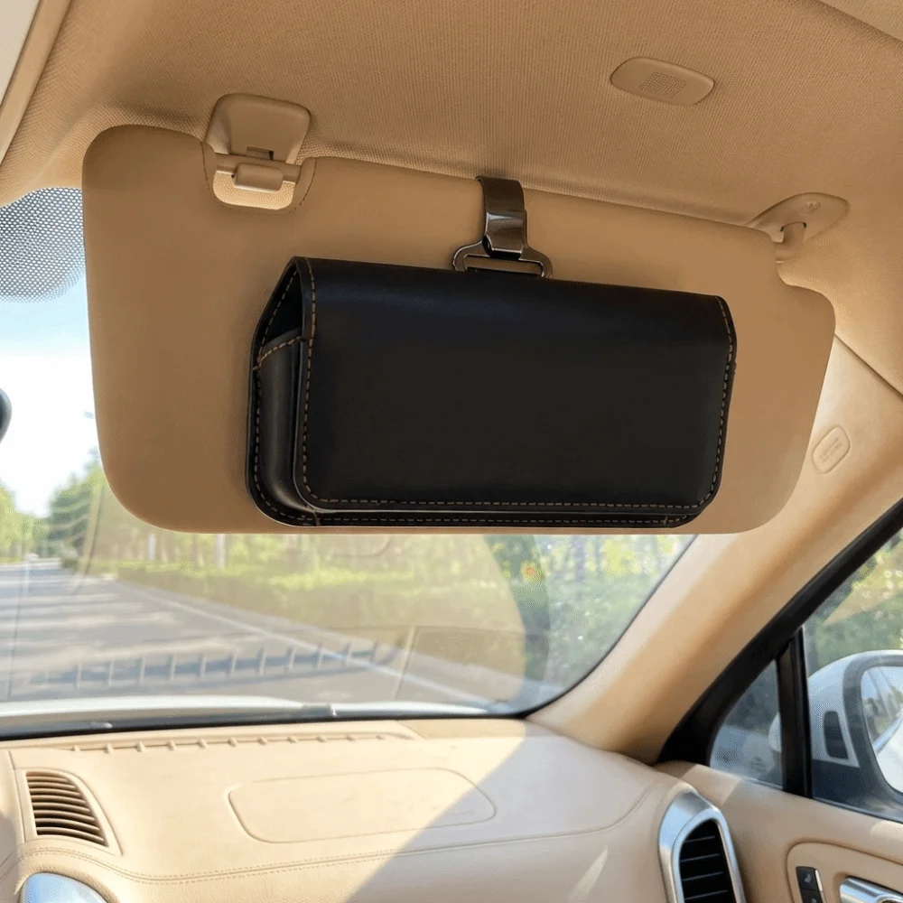 Durable Material Car Sun Visor Organizer Easy Attachment Secure Hold Vehicle Interior Storage Compact Design Stable Storage