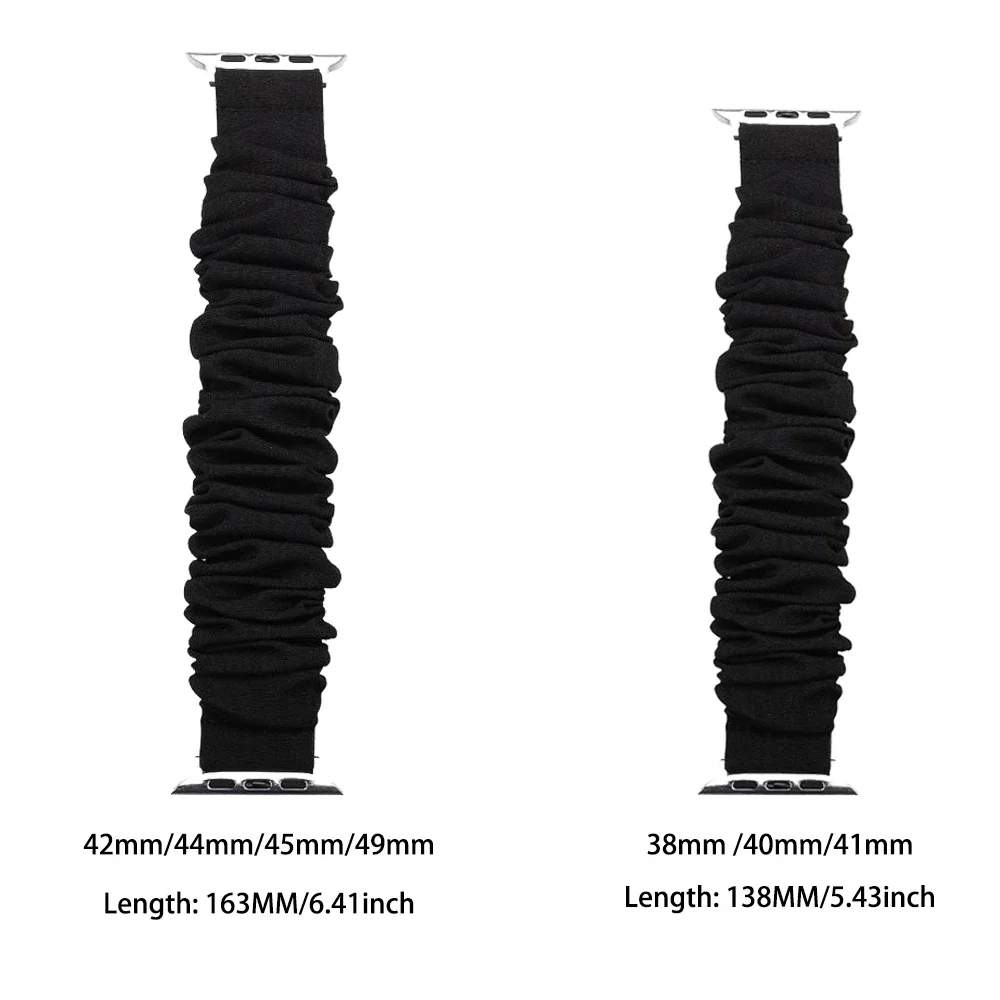 Hair circle Nylon Band for Apple Watch 46mm 42mm 44mm 45mm 41mm Bands bracelet iWatch Series 10 9 8 7 6 SE 5 Ultra 2 49mm Strap