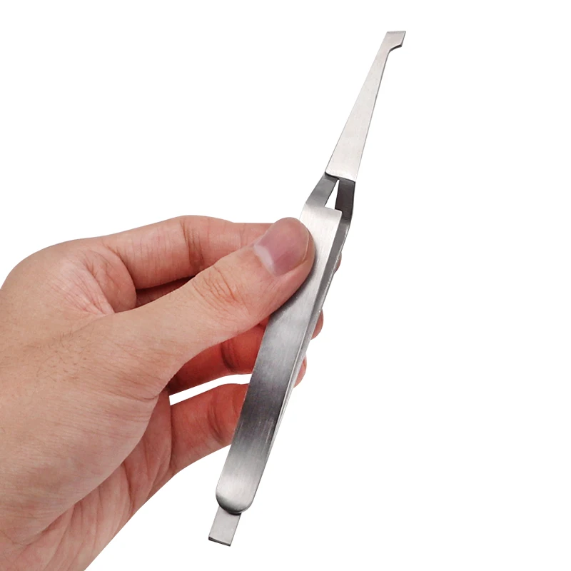 

5Pcs Dental Orthodontic Bracket Tweezers Reverse Action Serrated Tips Tweezers Piler for Brackets Buccal Tubes Placing