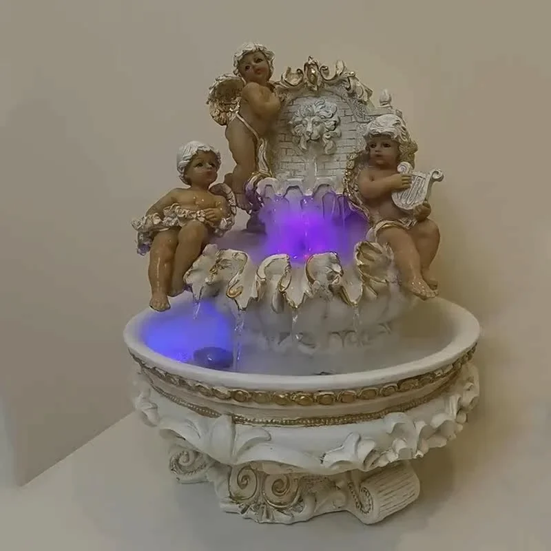 European small desktop water humidifier Cupid angel handicrafts indoor home decoration resin ornament