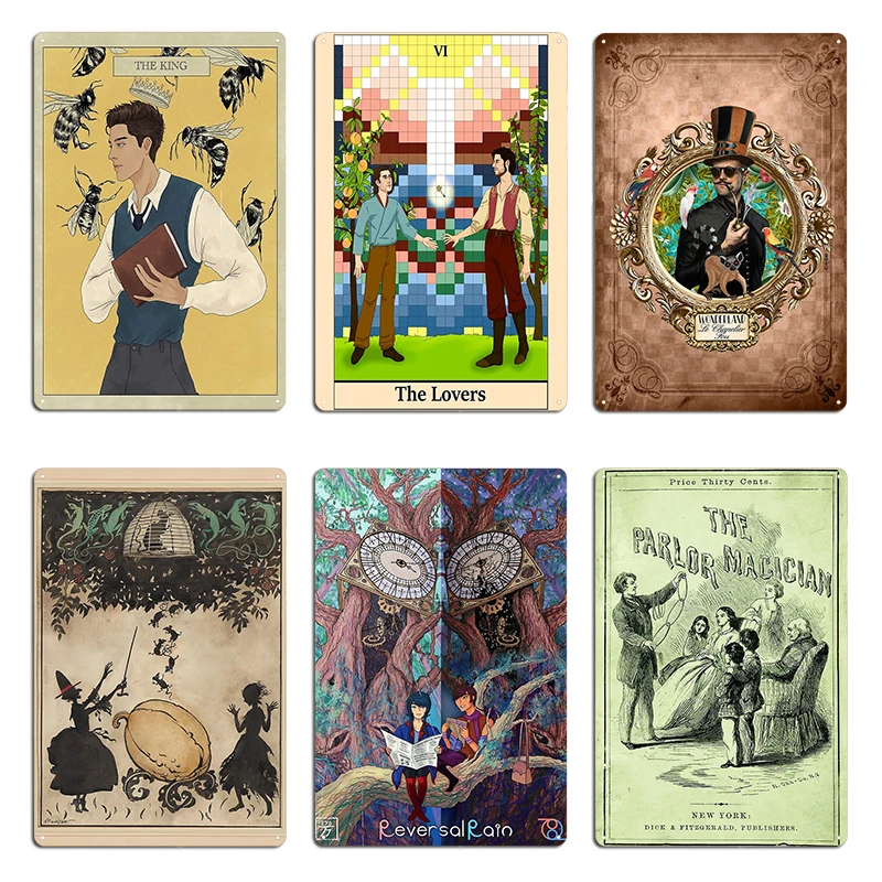 Los magos, arte de Nephew, el ciclo del cuervo, Richard Gansey III, Tarot "el rey", placa de Metal, cueva, fiesta, cartel de estaño impreso