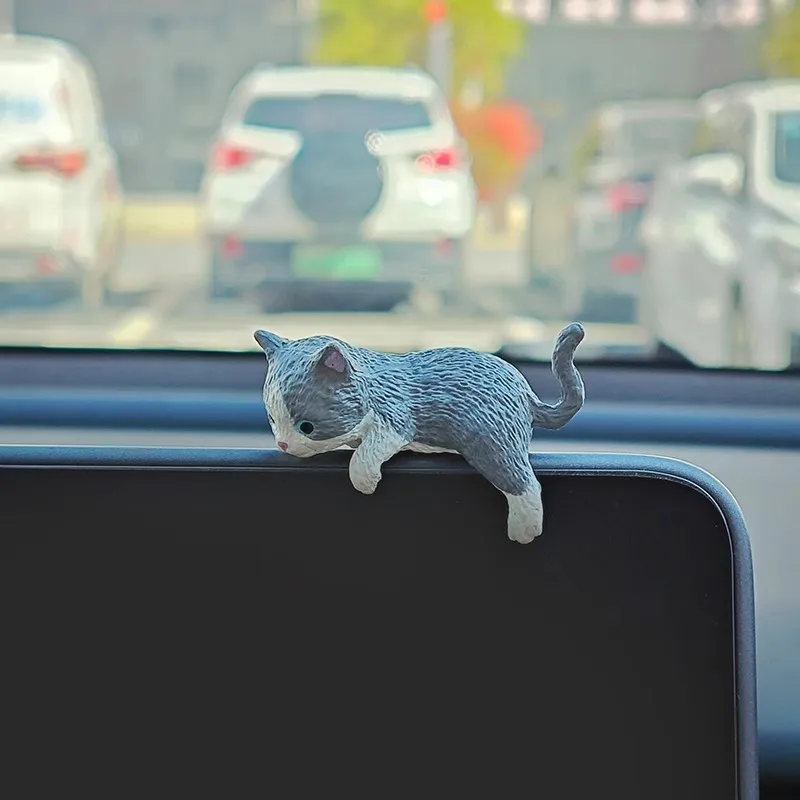 Kawaii DIY Edge Cat Miniature Ornaments Kitten Figurines Simulation Resin Cat Cartoon Cat Car Interior Accessories Model Gifts