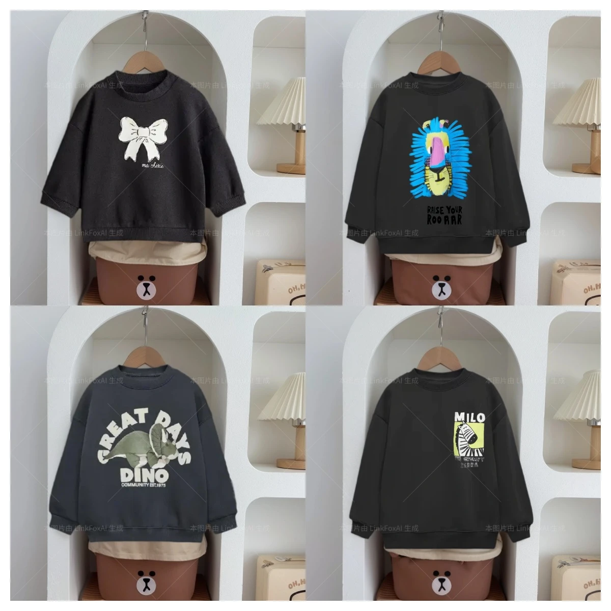 

Autumn Hoodie Children's Clothing Long Sleeved Hoodie Loose And Fashionable Cartoon Girl And Boy Sports Shirt 0-6 Years Old