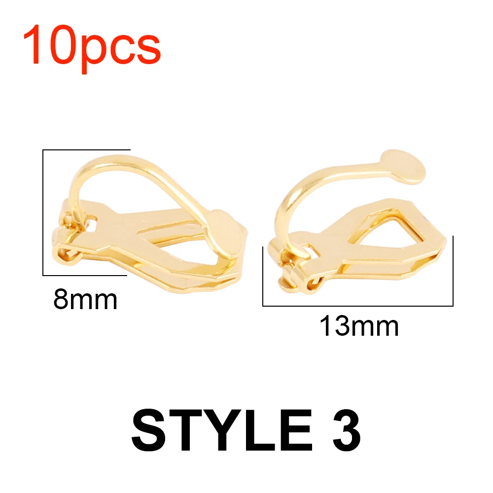 10Pcs Stainless Steel U Shape Screw Ear Clip Settings for DIY