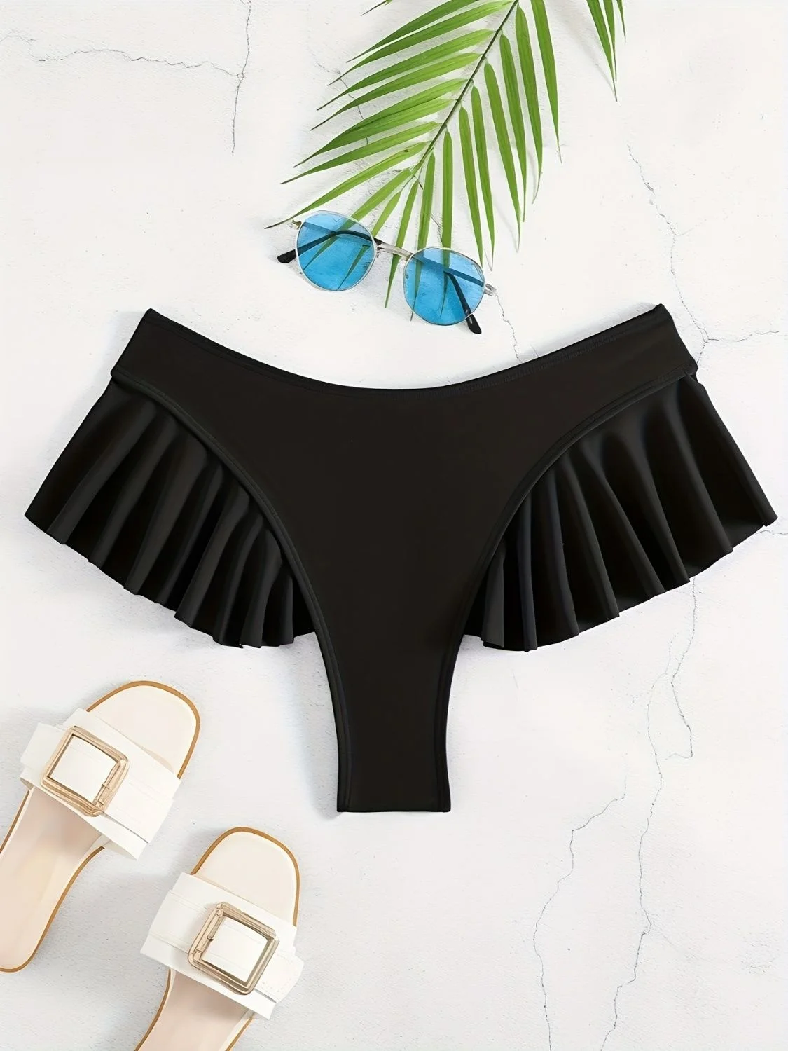 American retro hot girl solid color sexy thong Japanese Y2K women's bikini triangle pants millennium style