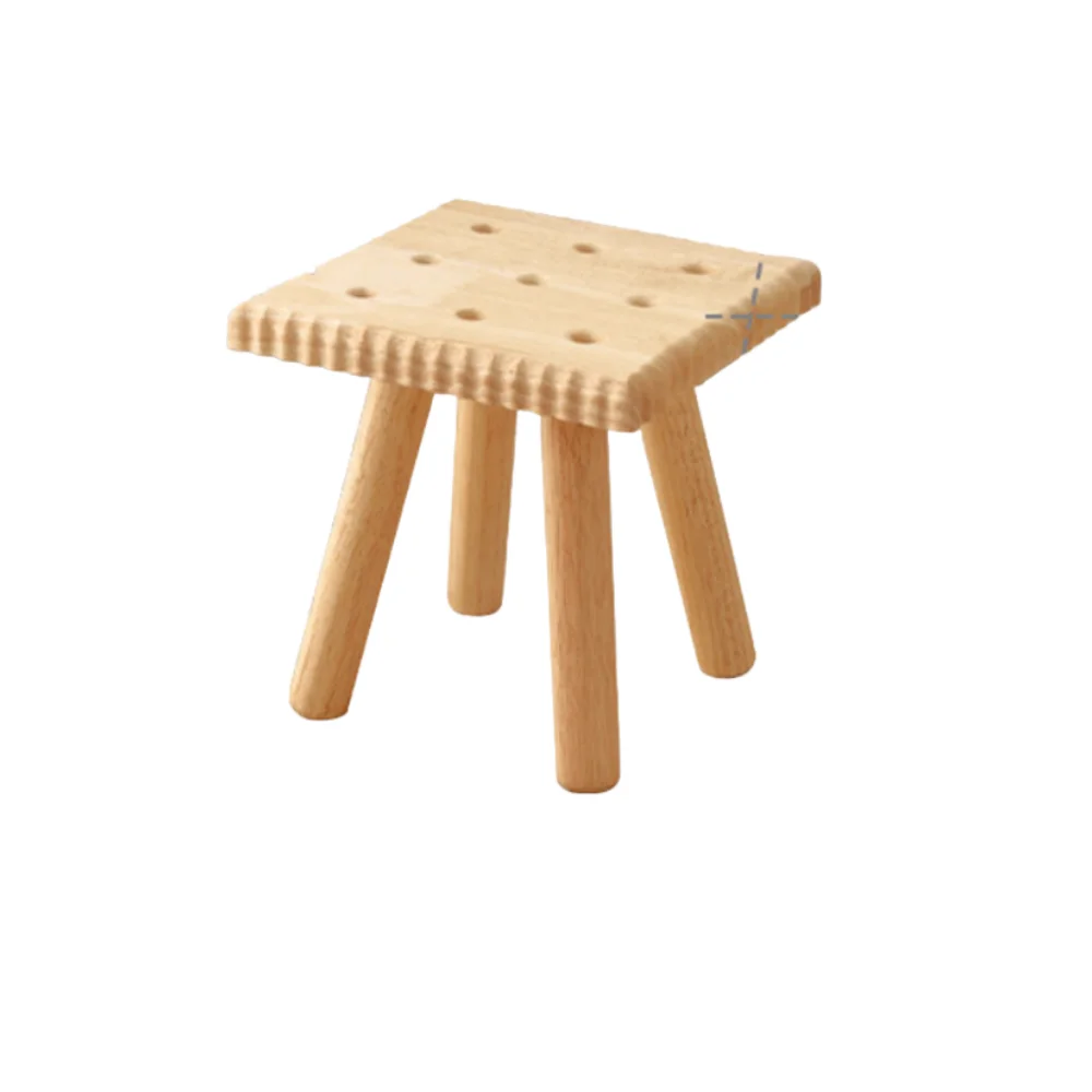 Solid wood small stool, home use cartoon small stool, coffee table round stool, square stool, low stool, small wooden stool