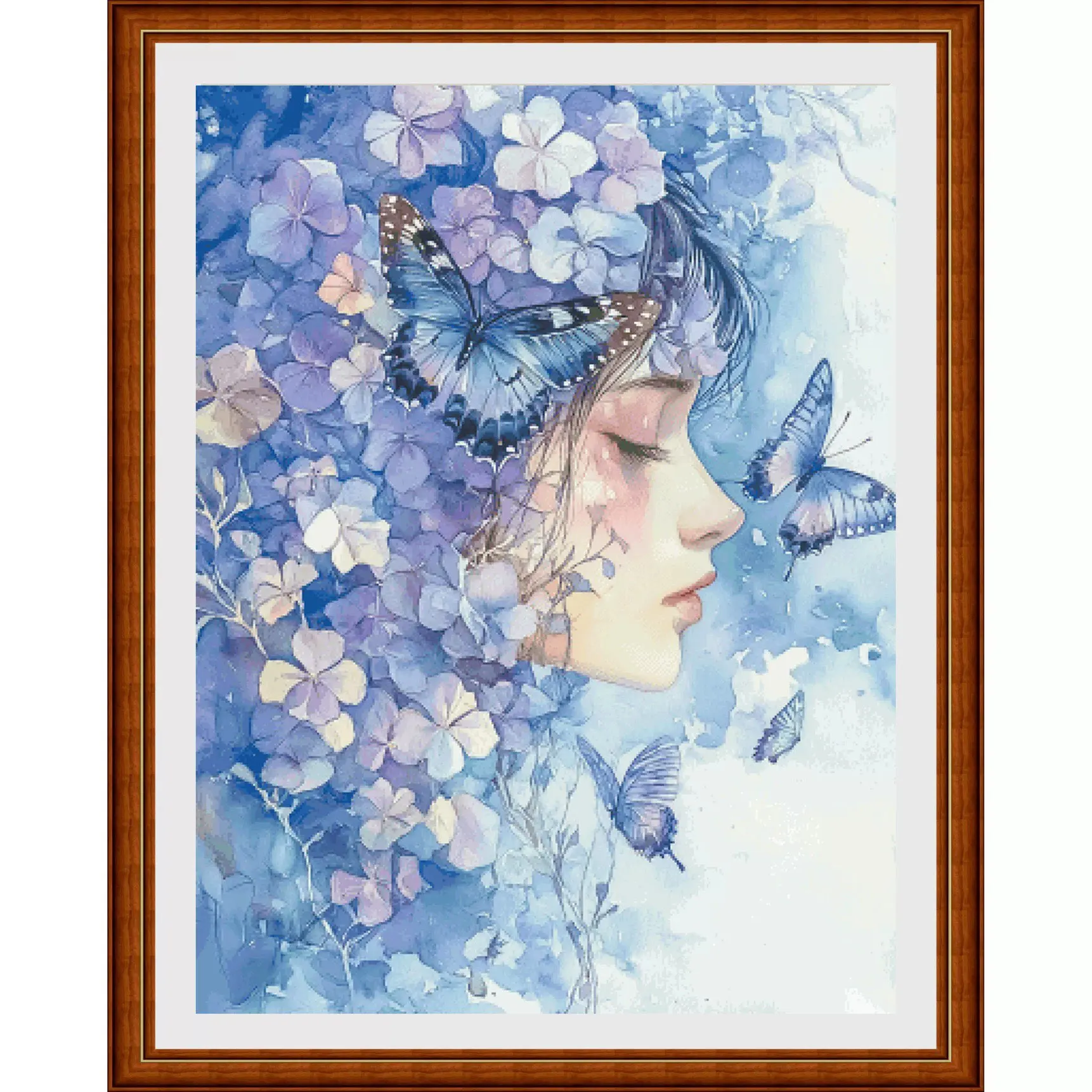 

ZZ7832 Butterfly Beauty 11CT 14CT 16CT Print Canvas Cross Stitch DIY Set Kit Needlework Embroidery 144 Colors