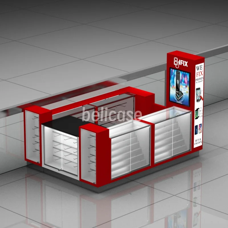 customized.Cell Phone Accessory Stores Glass Display Showcase Mobile Phones and Accessories Cabinets Shopping Mall Mobile Phone