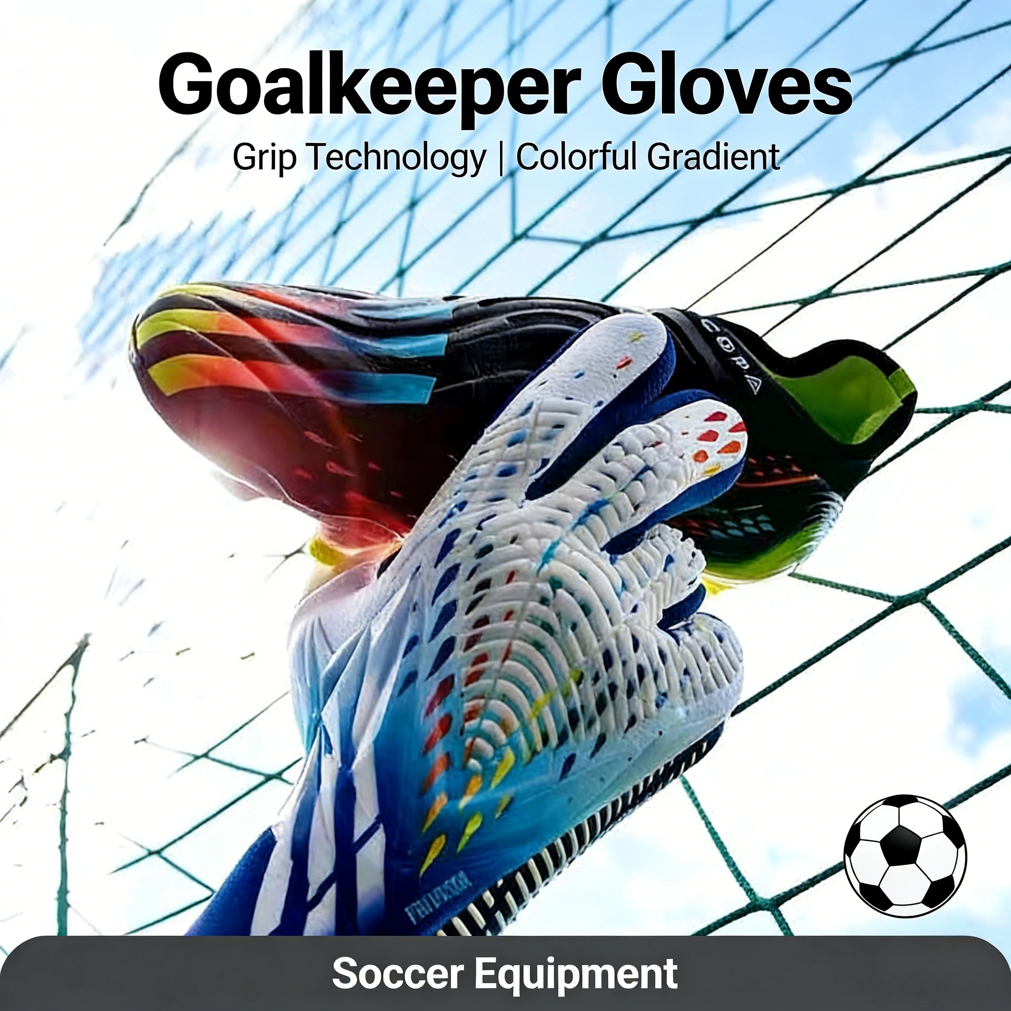 

Direct-Sale Goalkeeper Gloves Adult Goalkeeper Falcon Kids' Match Gloves Anti-Slip, Wear-Resistant, Breathable