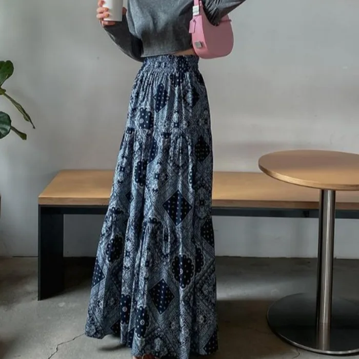 

Этническая юбка средней длины в корейском стиле, весна-осень-зима, повседневная одежда, подходит для всех возрастов, эксклюзивно онлайн.