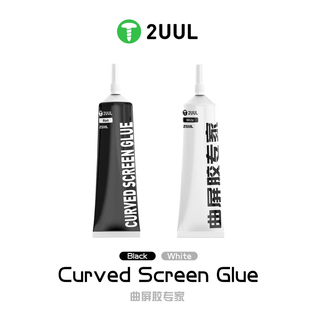 2UUL Curved Screen Glue 25ML Black/White For Mobile Phone Screen Back Cover Glass Frame Sealant External Screen Repair Tools