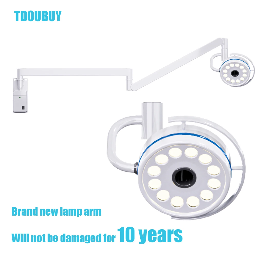 TDOUBUY New Style Arm Efficient 36W Wall-Mounted Surgical Shadowless Lamp for Dental and Pet Surgery, Model LD-Z200-12B1