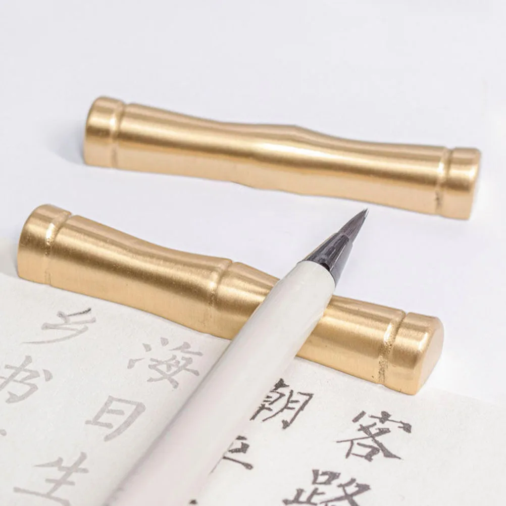 

Retro Brush Holder Brass Calligraphy Pen Stand Durable Desk Ink Rack Stylish Office Decor Home Storage Accessories