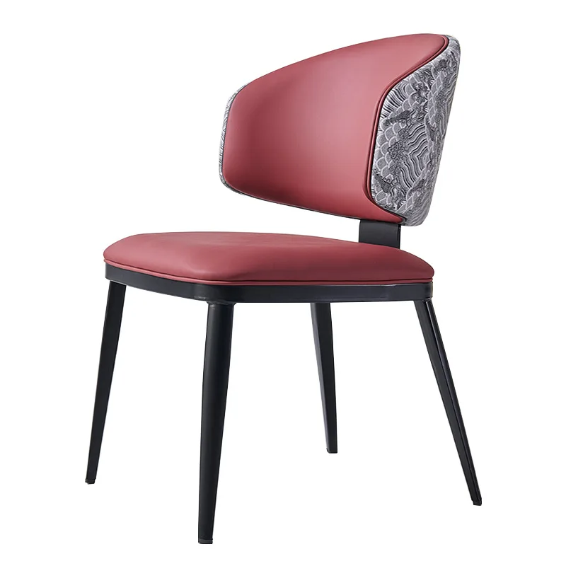 

#Retro Minimalist Nordic Wabi-Sabi Vintage Dining Chair with Backrest Metal Frame for Home Living Room
