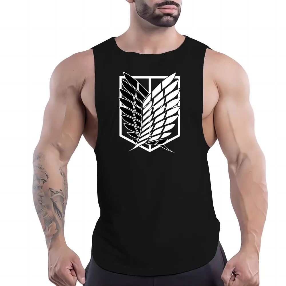 Leisure Y2k Print Tank Top Breathable Basketball Sleeveless Shirt Outdoor Gym Clothing Men Sport Summer Quick Dry Fashion Fnaf