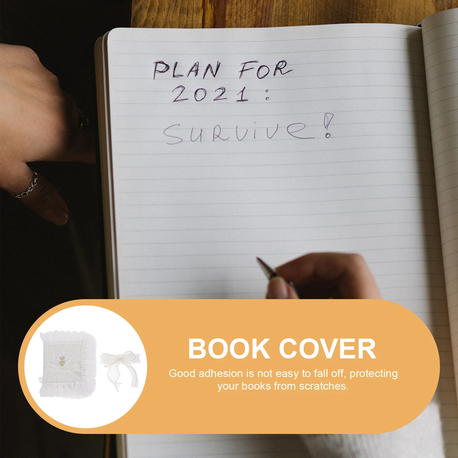 Cover Protective Sleeve Hand-made Lace Decorative Book Clothes Covers White Polyester Notebook With Strap For Students Stylish