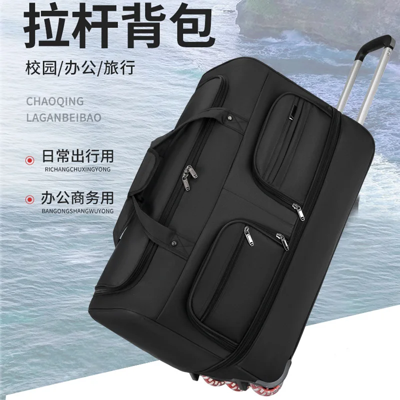 2026 New Fashion Travel Bag Women's Large-Capacity Men's Sports Bag Waterproof Travel Bag Roller Trolley Bag Duffel Bag Suitcase