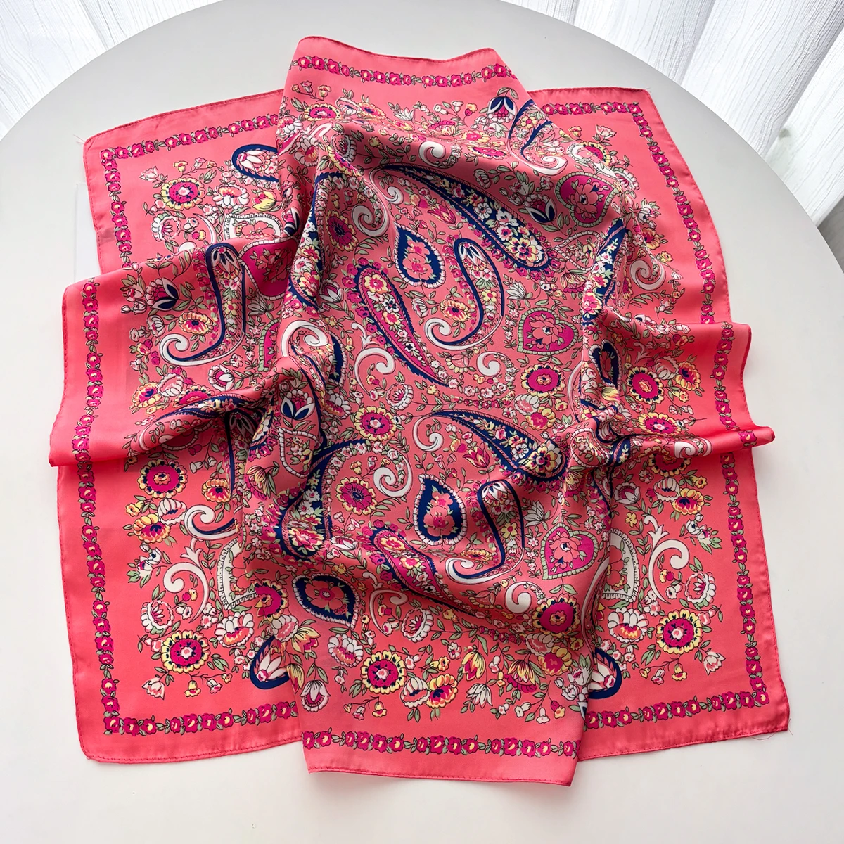 Syal Sutra Imitasi Syal Perseg - Silk Scarf Square ulasan dan harga